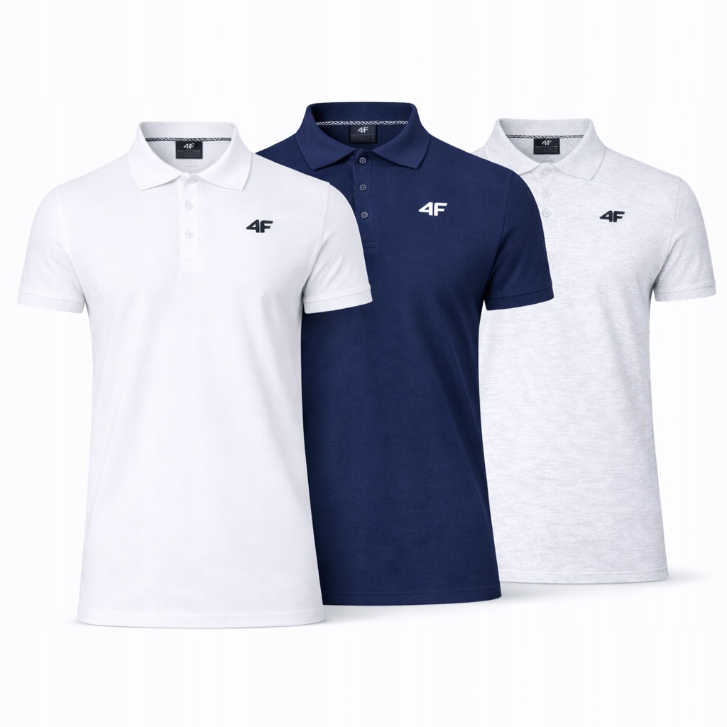 Komplet Triček Polo 4F Pánské Tričko Sada 3 Kusů S M0771 SS26