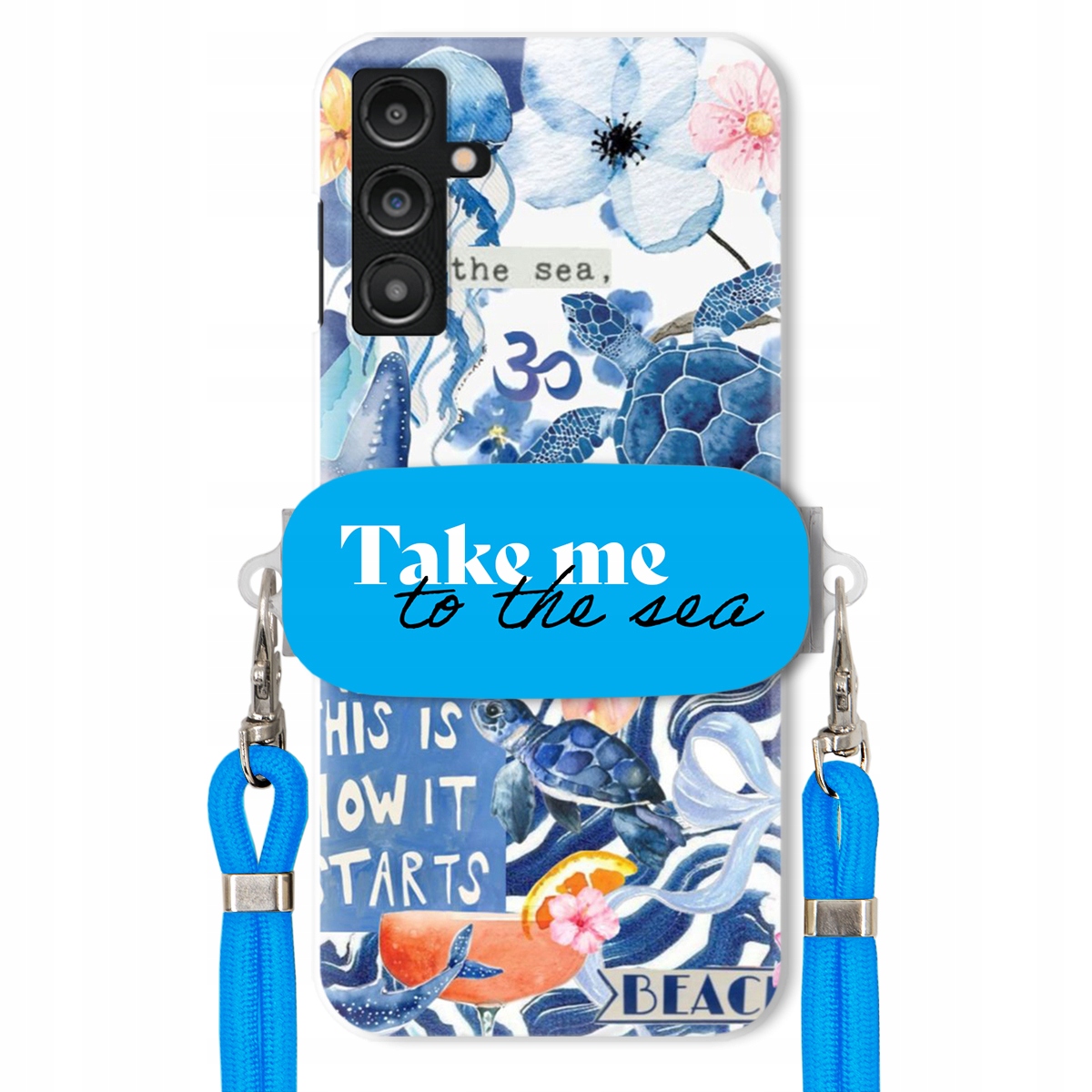 Puzdro pre Samsung A14 5G Premium Vodítko Modrá Držiak Take Me To The Sea