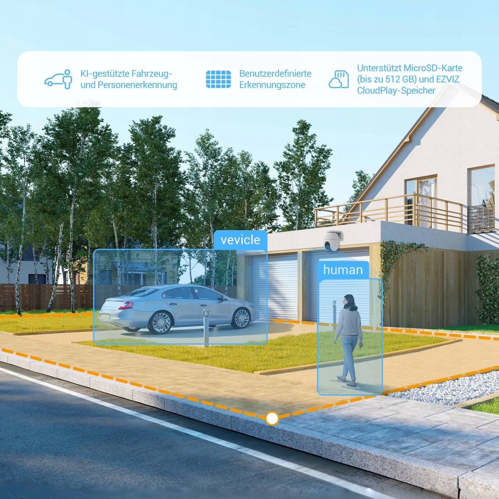 EZVIZ 4K WiFi Kamera Zewnętrzna Pan Tilt Detekcja Osób/Pojazdów — miniatura 4