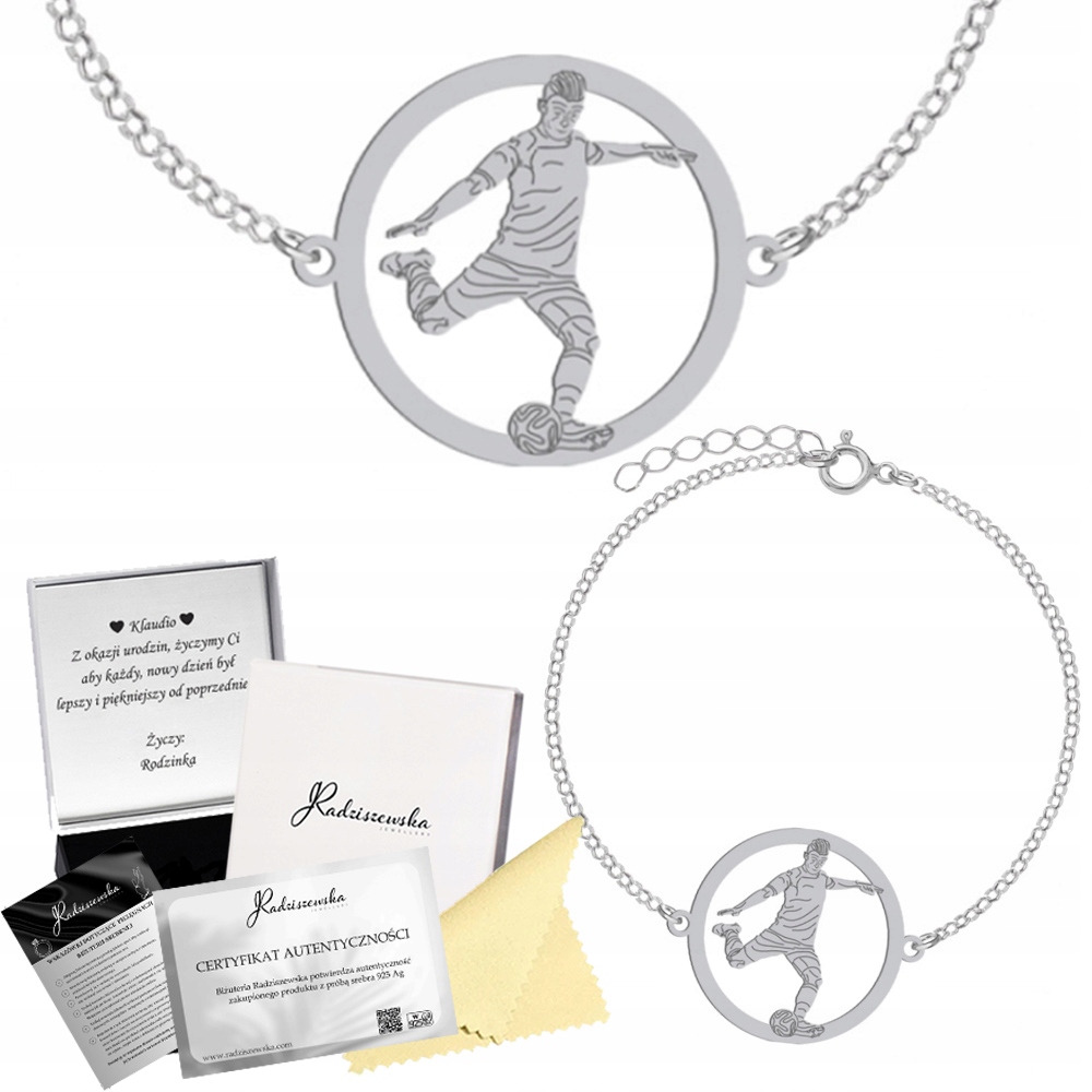 Stříbrný Náramek S Fotbalistou Fotbal Ankr 925 Dárek Gravírování