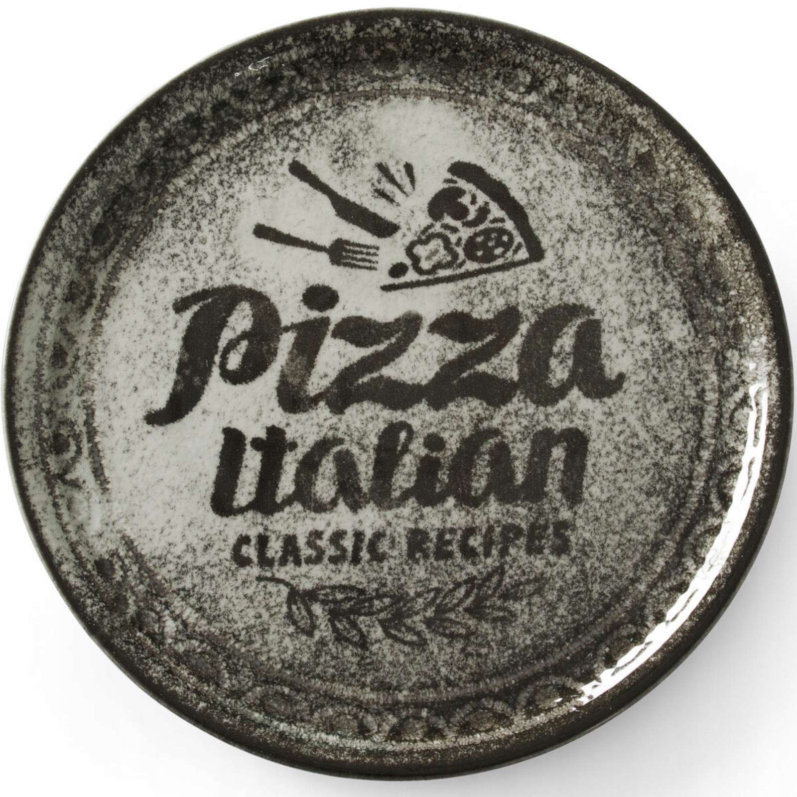 Tanier na pizzu Hendi priemer 31 cm porcelánový, čierny, sada 6 kusov