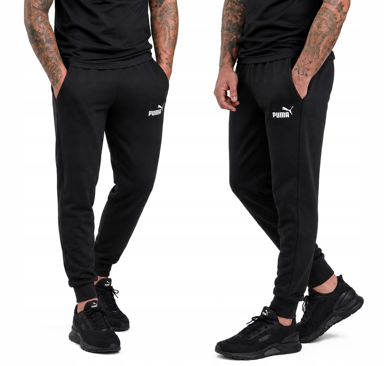 3446 Pánské Puma Bavlněné Sportovní Tepláky Ess Logo Černé M