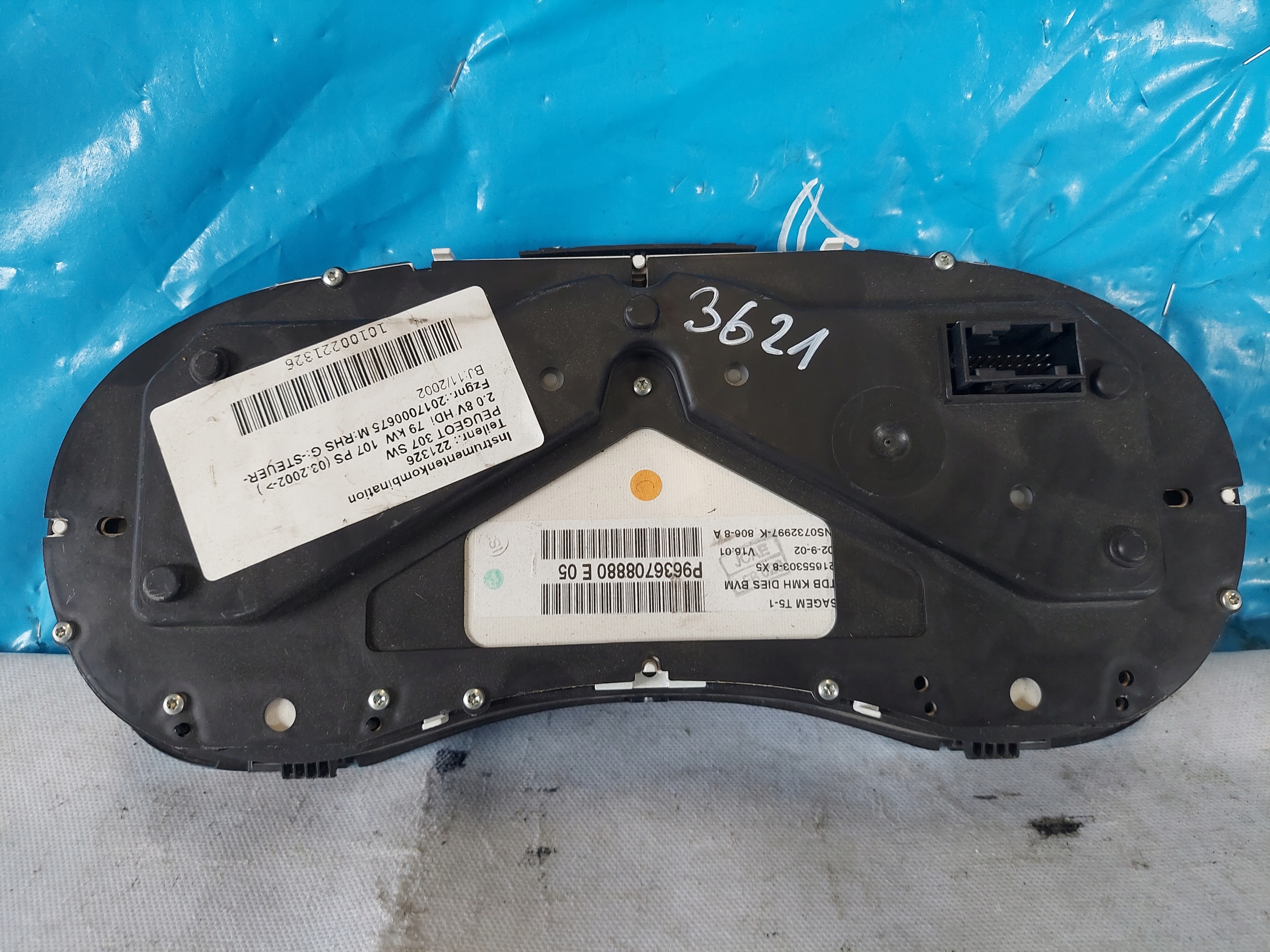 dials clock PEUGEOT 307 2.0 HDI P9636708880