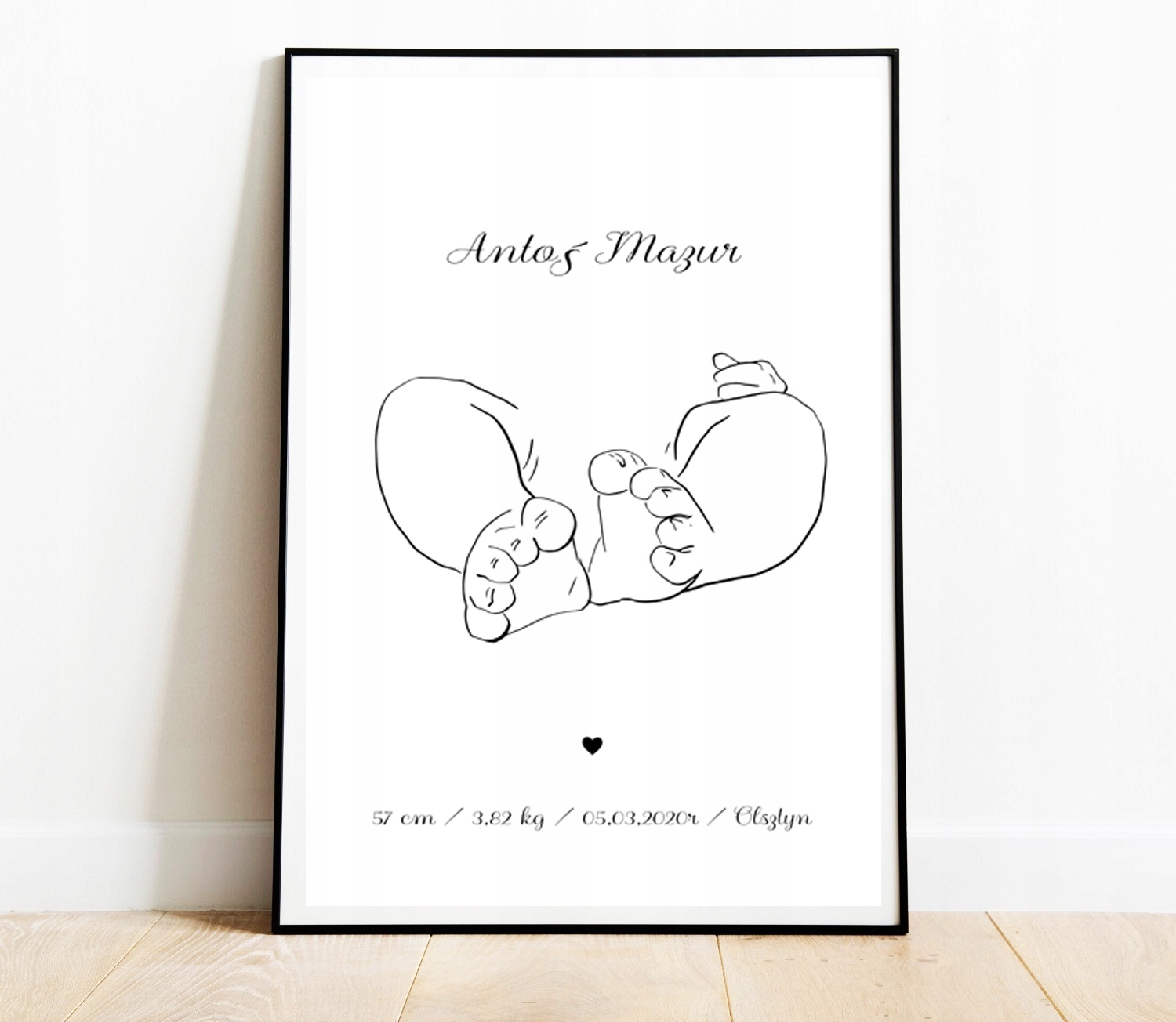 OBRAZ PLAKAT METRYCZKA DZIECKA PERSONALIZOWANY A3 30,00 x 40,00 cm Marka inna