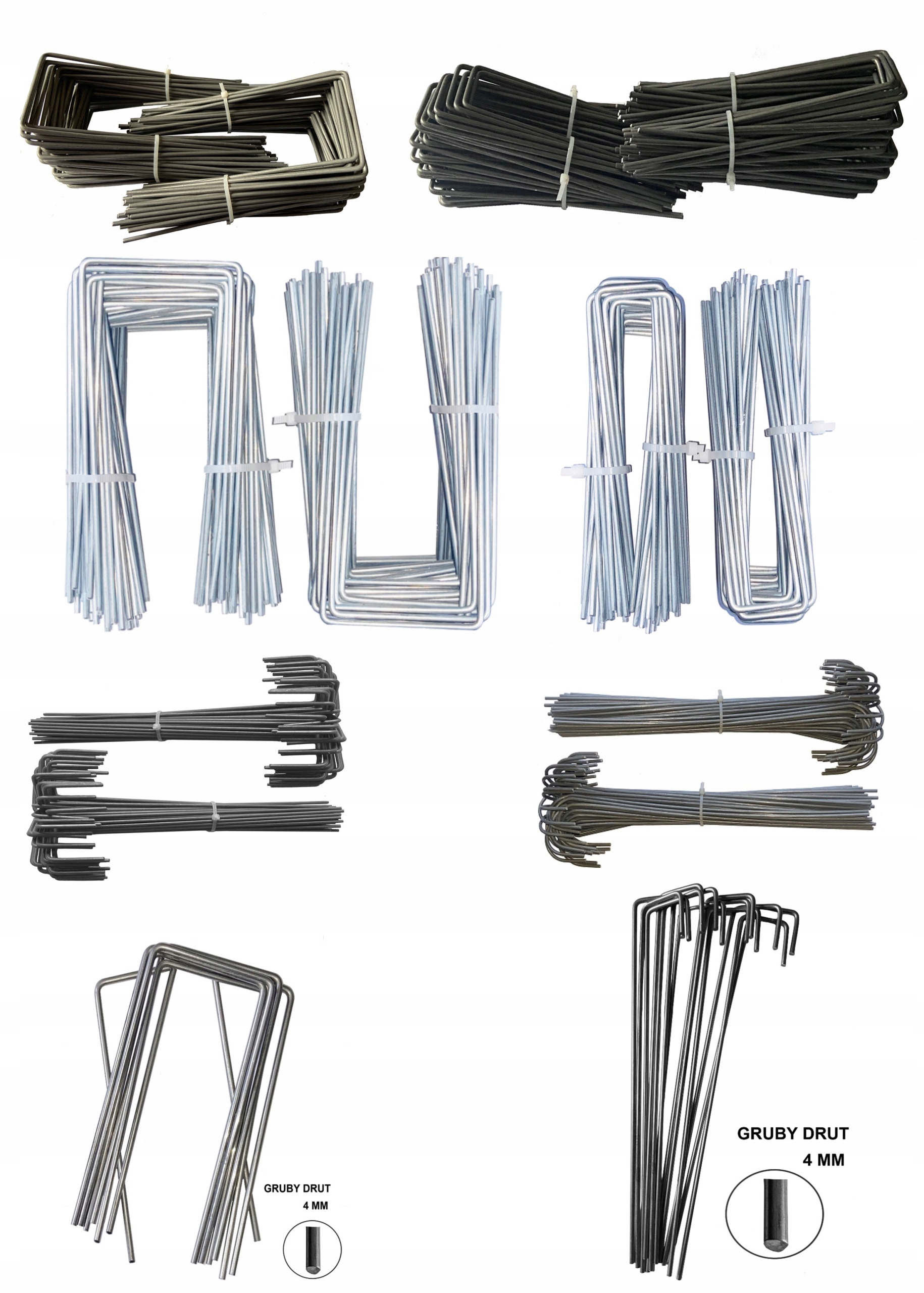 SZPILKI KOTWY KOŁKI DO AGROWŁÓKNINY AGROTKANINY AGROWŁÓKNINA 15cm 100SZT Waga produktu z opakowaniem jednostkowym 1.9 kg