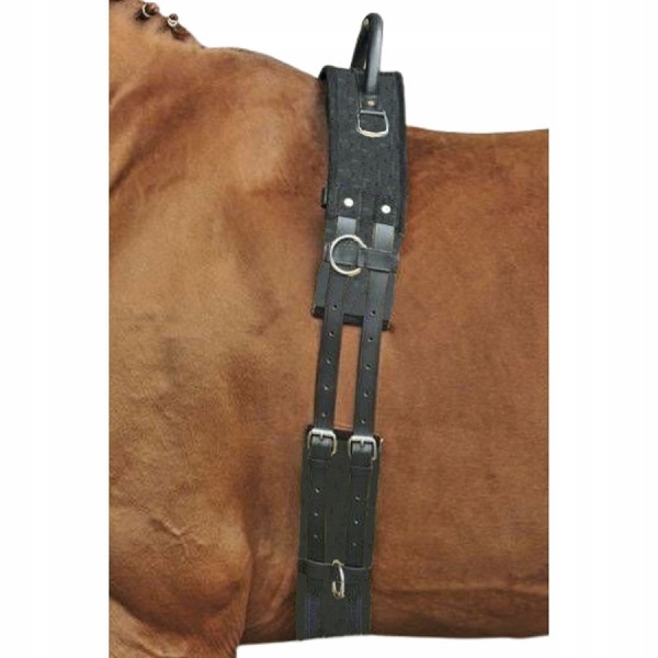 K Pas do lonżowania HIPOTERAPII Czarny uchwyt HKM 1795 cob/full + gratis