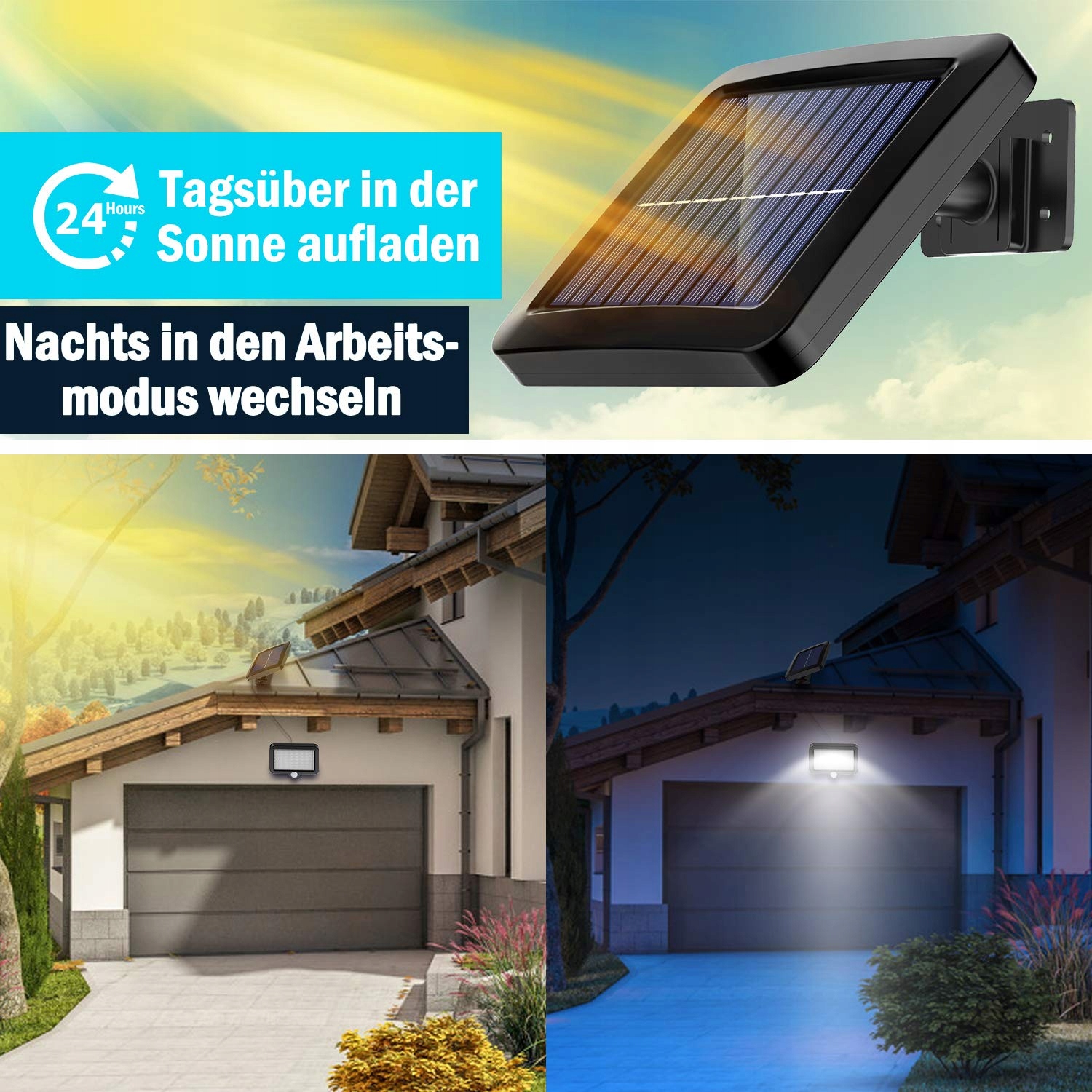 MPJ Solarne Oświetlenie Zewnętrzne 56LED Czujnik Ruchu — miniatura 2