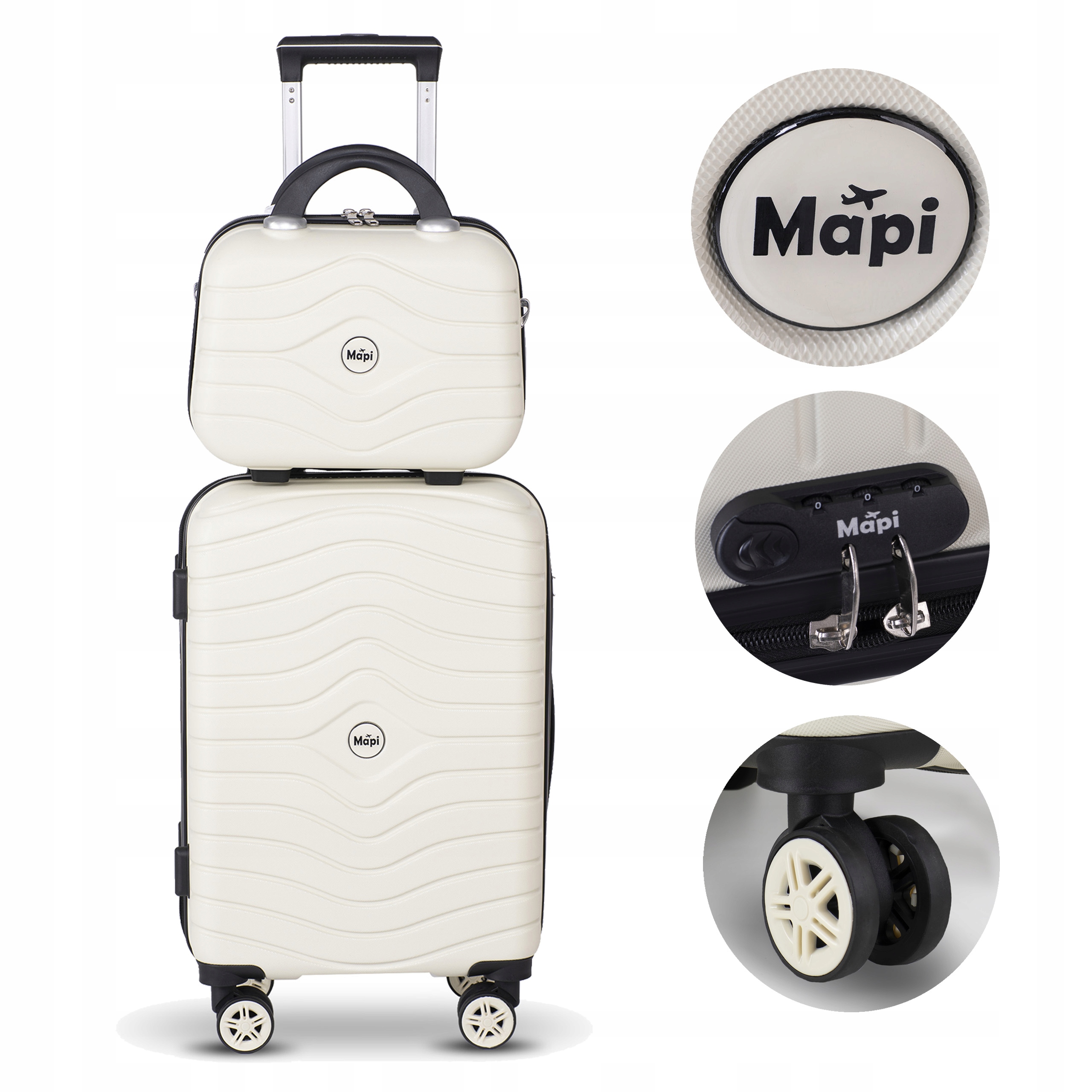 Mapi Kufr tvrdý sada Abs Mapi 100L Bílý Kufřík 13 l