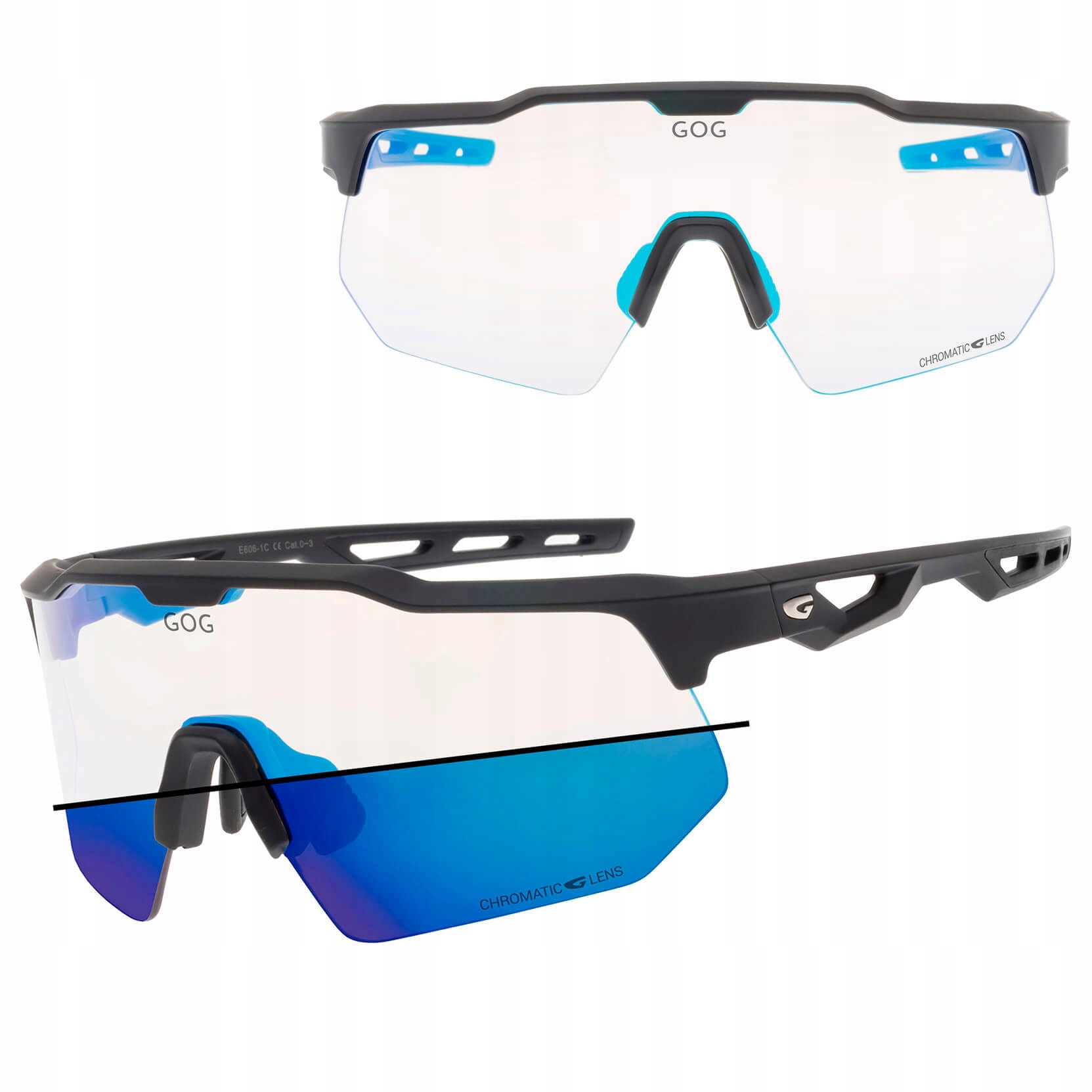 Cyklistické sluneční brýle Fotochromové sportovní Gog černé