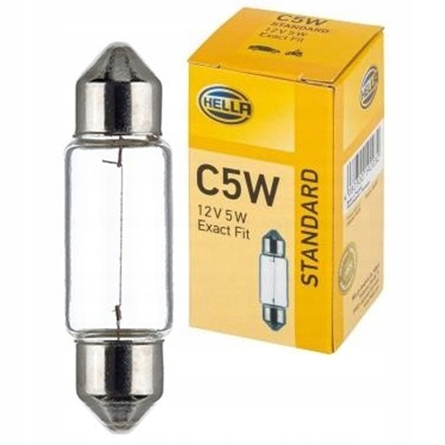 Żarówka halogenowa 12V 5W rurka 36mm C5W SV8,5 Hella 8GM002092121