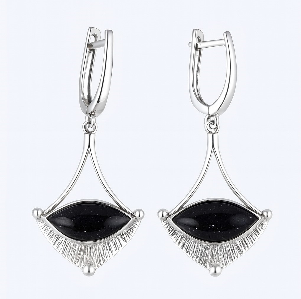 Nádherné Stříbrné Náušnice Stříbro Night 925 Stříbro K656