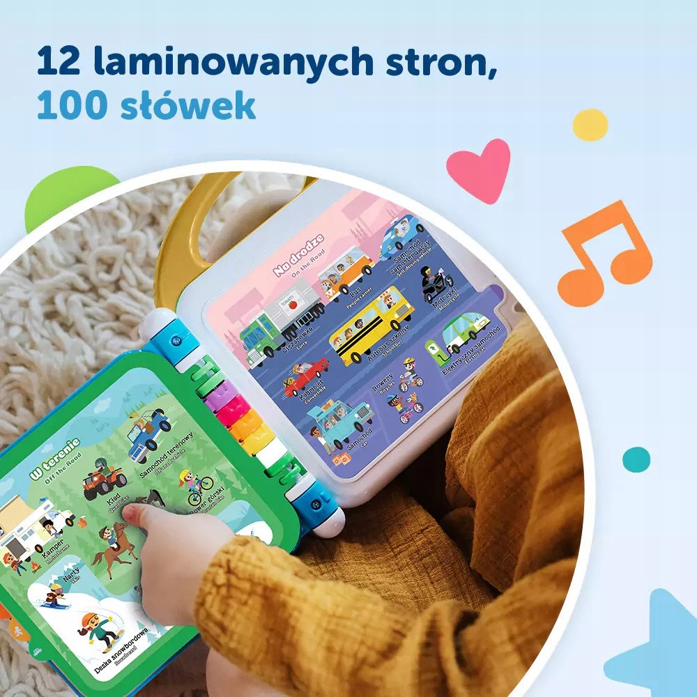 Książka interaktywna Vtech wielki słownik pojazdów z rodziną Treflików pols Marka VTech