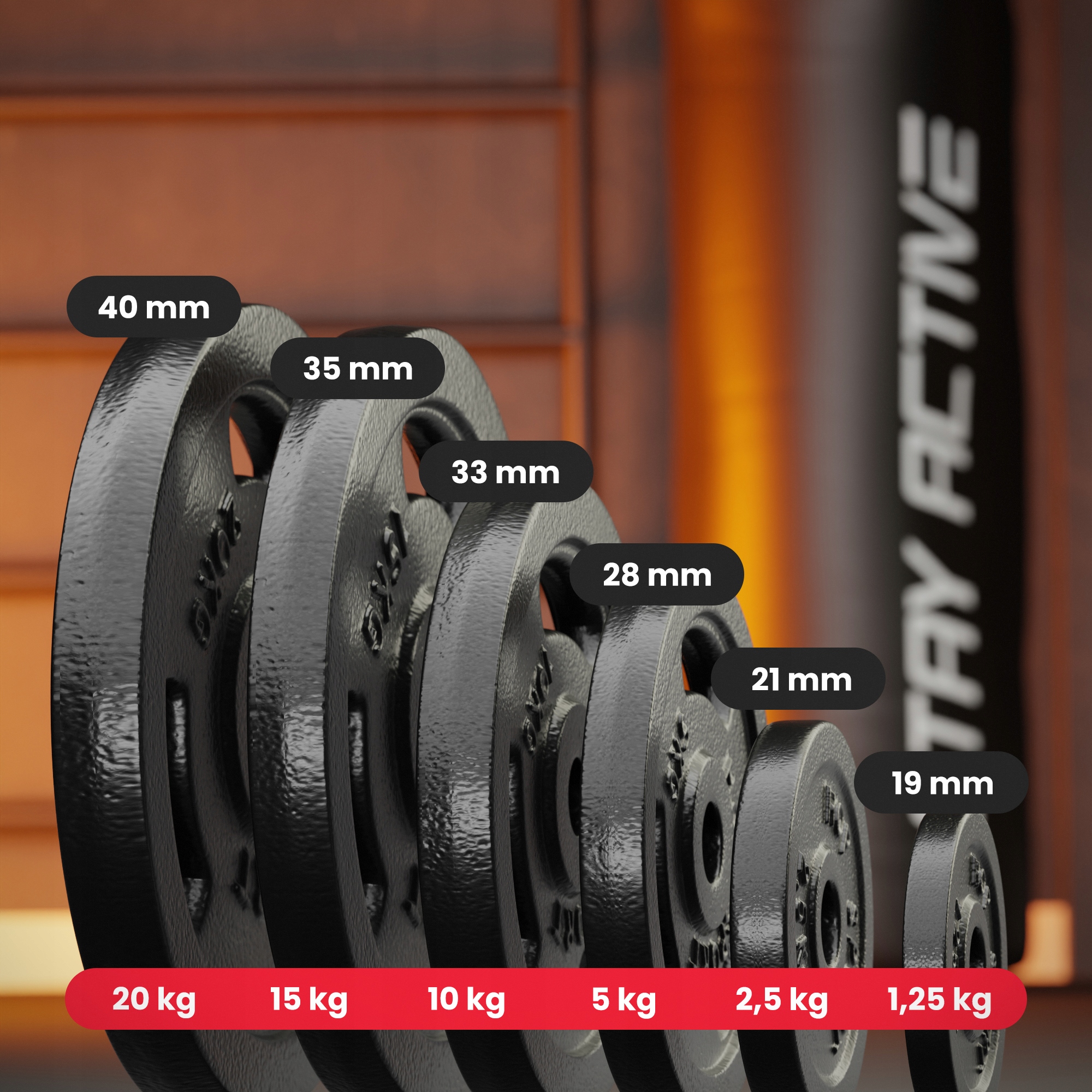 Zestaw obciążeń żeliwnych olimpijskich do sztangi hantli nakład 50kg Marka Hop-Sport