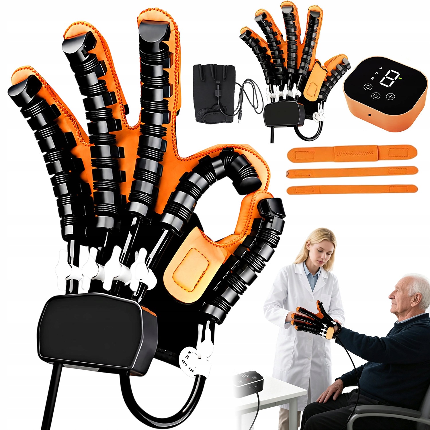 Rękawica Rehabilitacyjna Robotyczna Lewa XL Po Udarze Rehabilitacja Dłoni