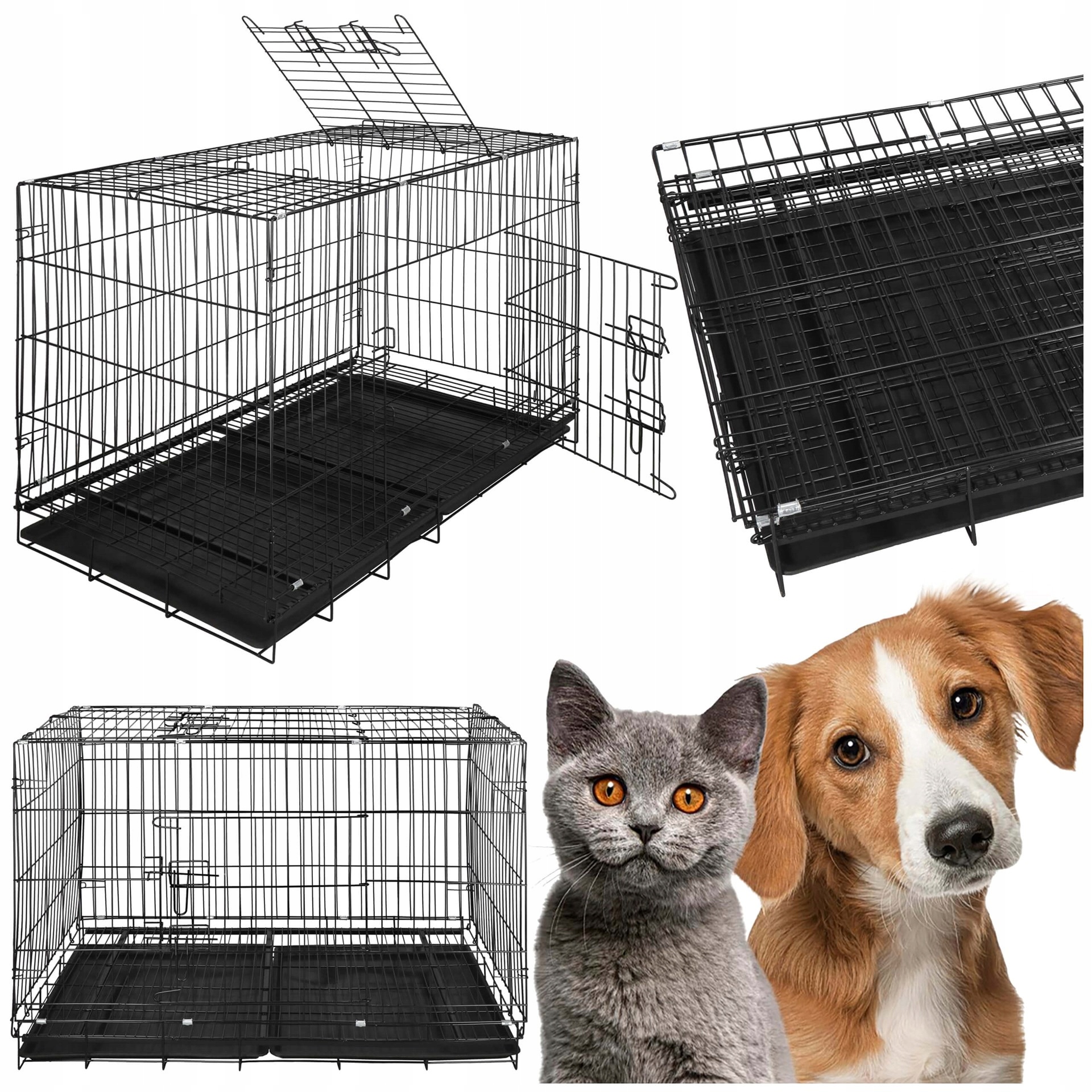 Klatka Kojec Dla Psa Psów Kota Mocny Wybieg Metalowa Duża 100x70x60cm