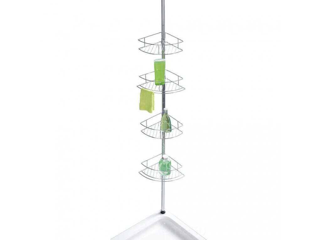 Teleskopická, rohová kúpeľňová polička Dolcedo, 4 úrovne, Wenko