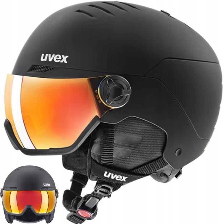 Lyžařská přilba s průzorovým sklem Uvex Wanted Visor černá 54-58 cm