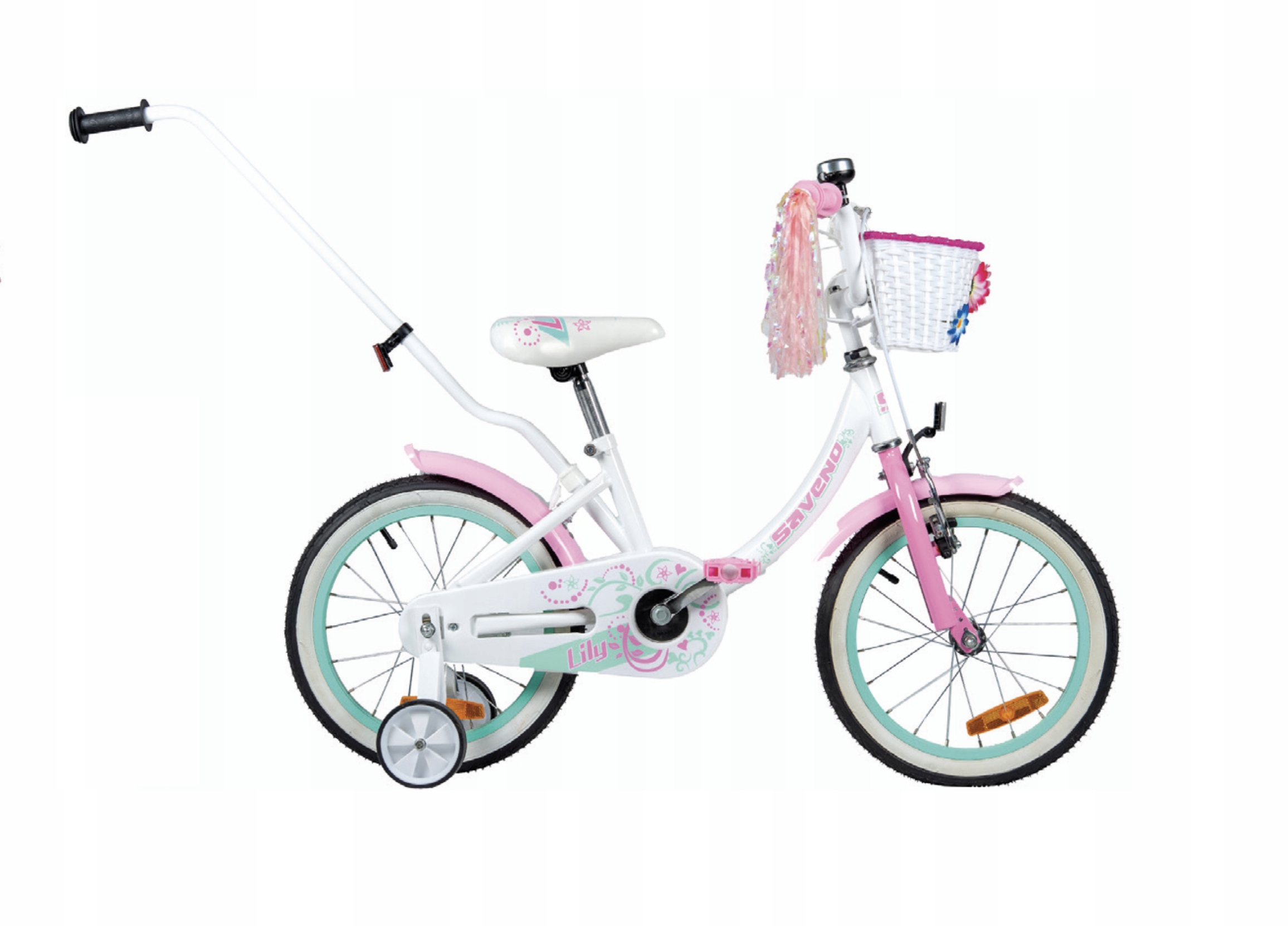 Rower 16 Saveno Lily biało-fioletowy