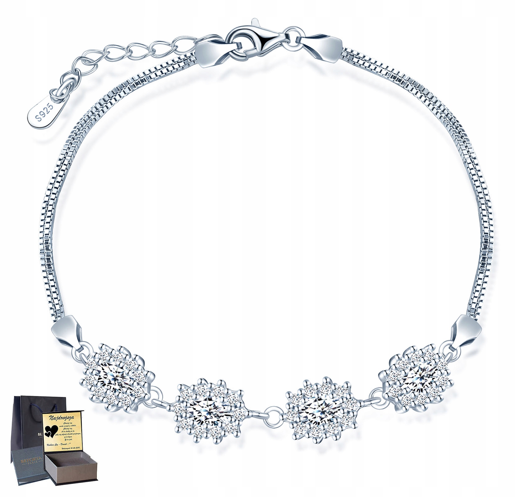 

Wyjątkowa Bransoletka Celebrytka Srebro 925 Grawer