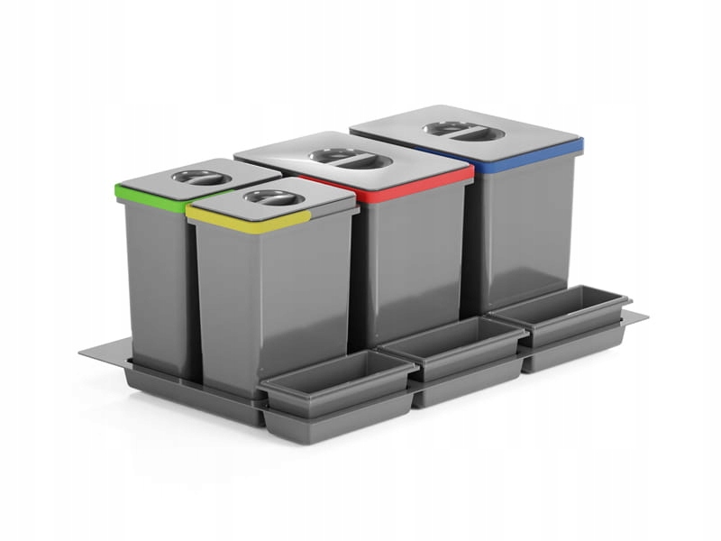 Třídič odpadků odpadkový koš 44 l 4 nádoby