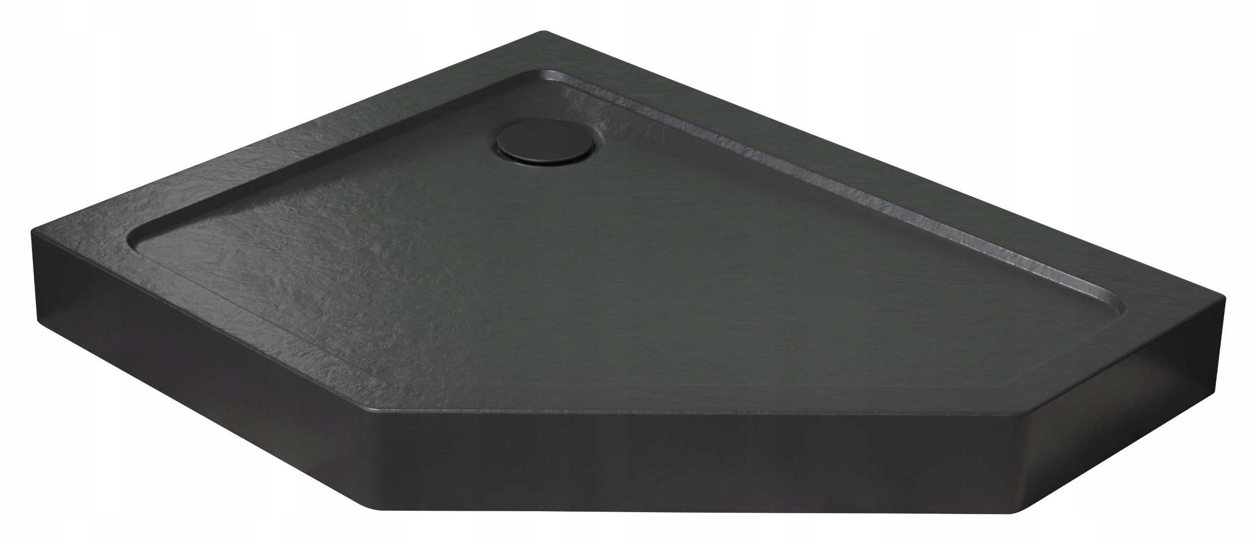 Brodzik pięciokątny Doros Pt E Compact Stone Czarny 100x90 Lewy Radaway