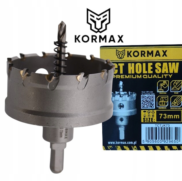 Otwornica 73mm wiertło koronowe węglik spiekany Tct 73x25 Otwornica Widiowa