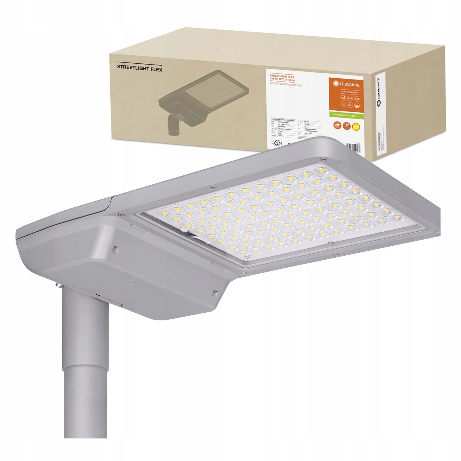 Led pouličná lampa Priemyselné cestné svietidlo 158W 21150lm 2700K IP66 Biela