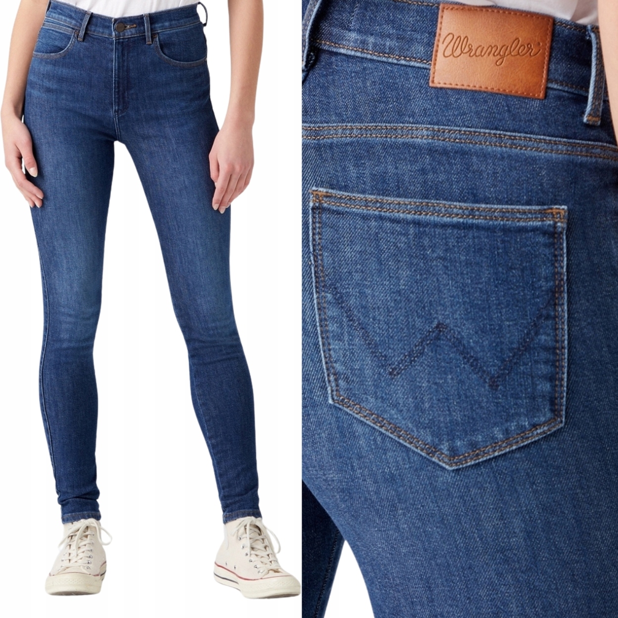 Wrangler High Skinny News vysoké dámské džínové kalhoty úzké nohavice W32 L32