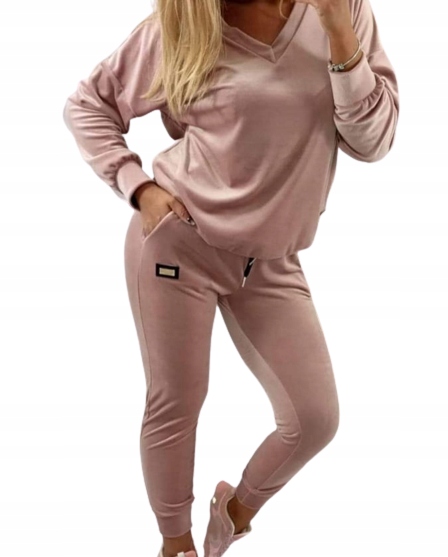 

Komplet dres Welurowy pudrowy