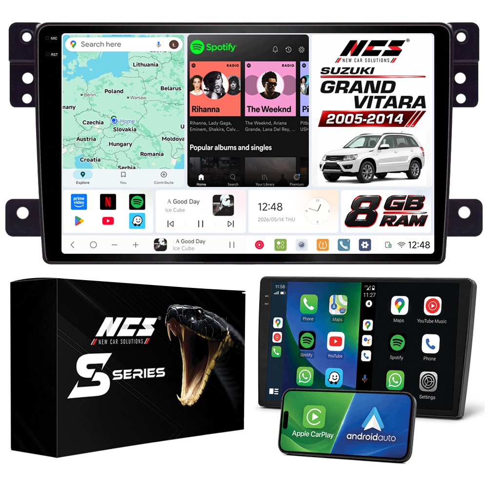 Rádio Navigace Ncs DS9 Suzuki Grand Vitara 2005-2014 Android 8GB Lte 9″
