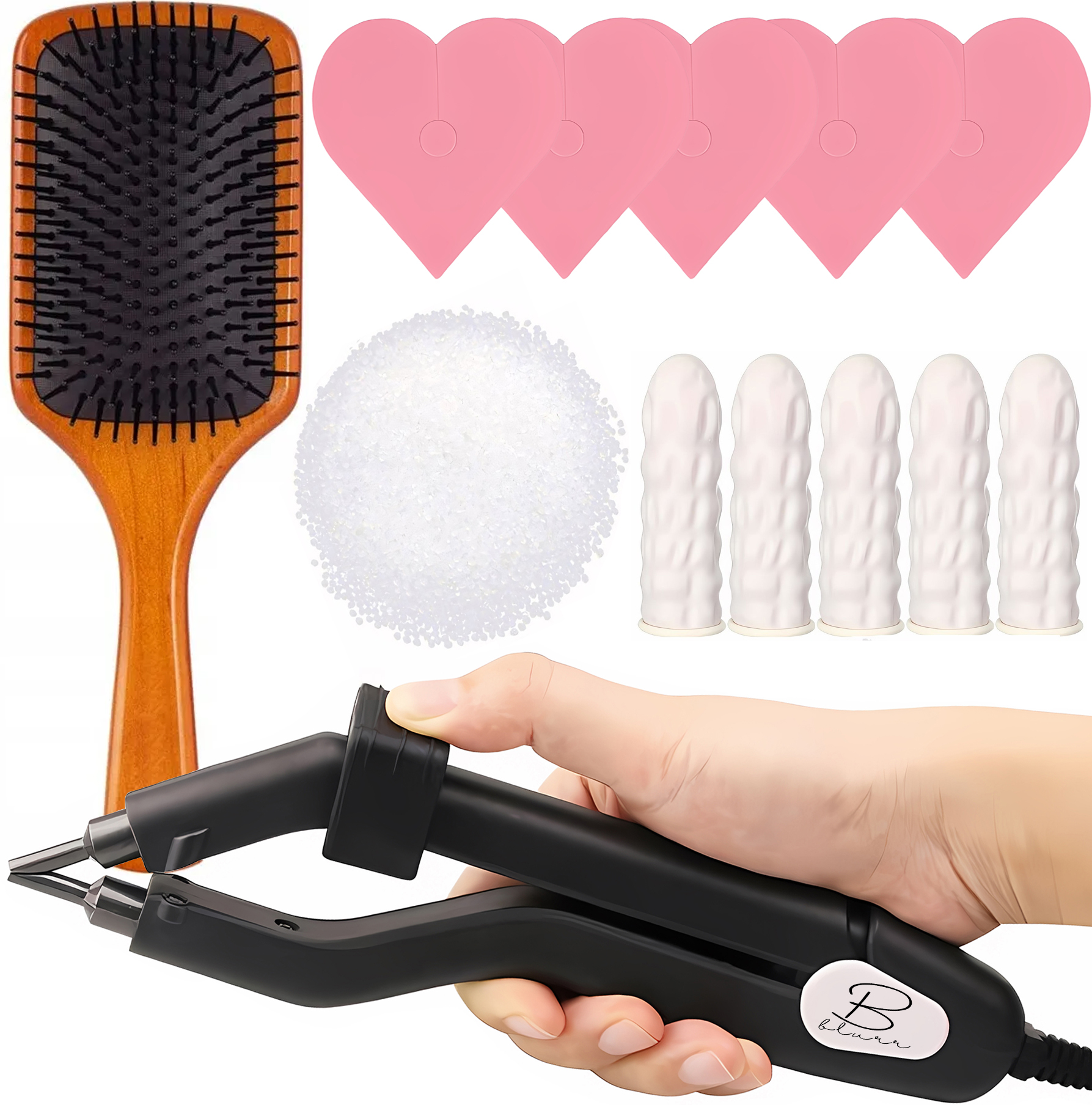 Sada Pro Prodlužování Vlasů Loof Svařovací stroj Keratin Krytky prstů