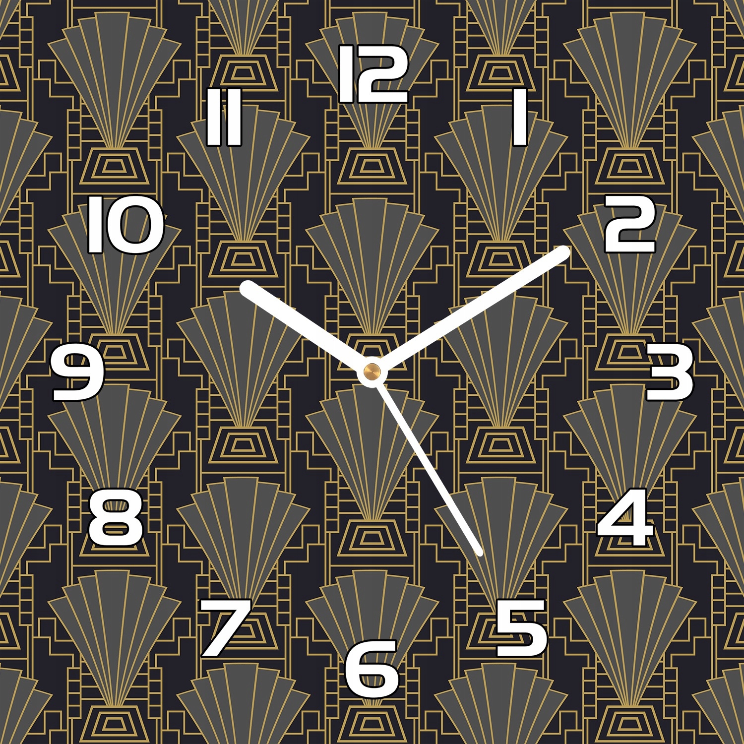 

Zegar na szkle Art deco wzór ciemne kolory 30x30cm