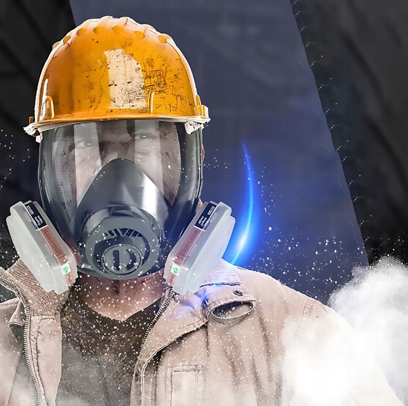 MASKA LAKIERNICZA PEŁNA PA1 PODWÓJNA PRZECIW GAZOWA CHEMICZNA FILTRY 2X Marka Herkules