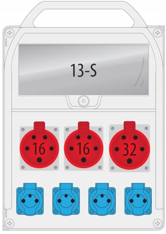 Rozvaděč R-box 380R 2x16A/5P 1x32A/5P 4x230V 13S B.18.380-1