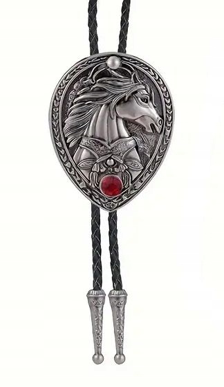 Kůň se zirkonem kravata country western bolo pletenina přírodní kůže