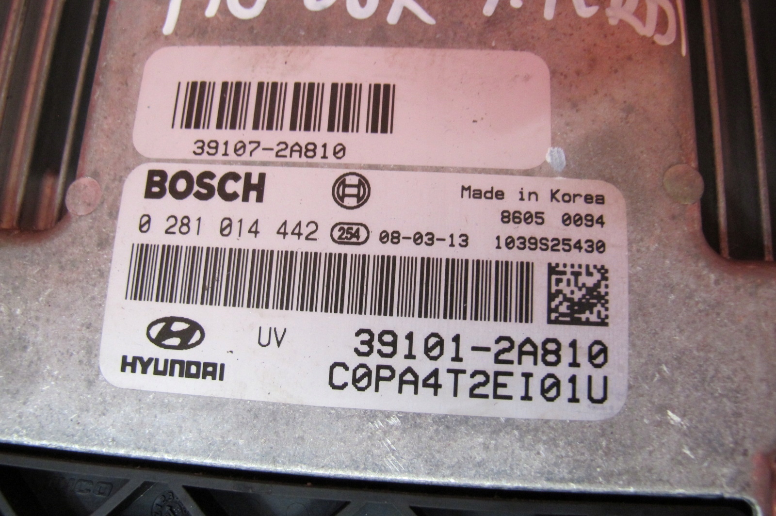 HYUNDAI i10 PA 1 e 07- 1.1 CRDI D3FA Centralina computer Motore 39101-2A810