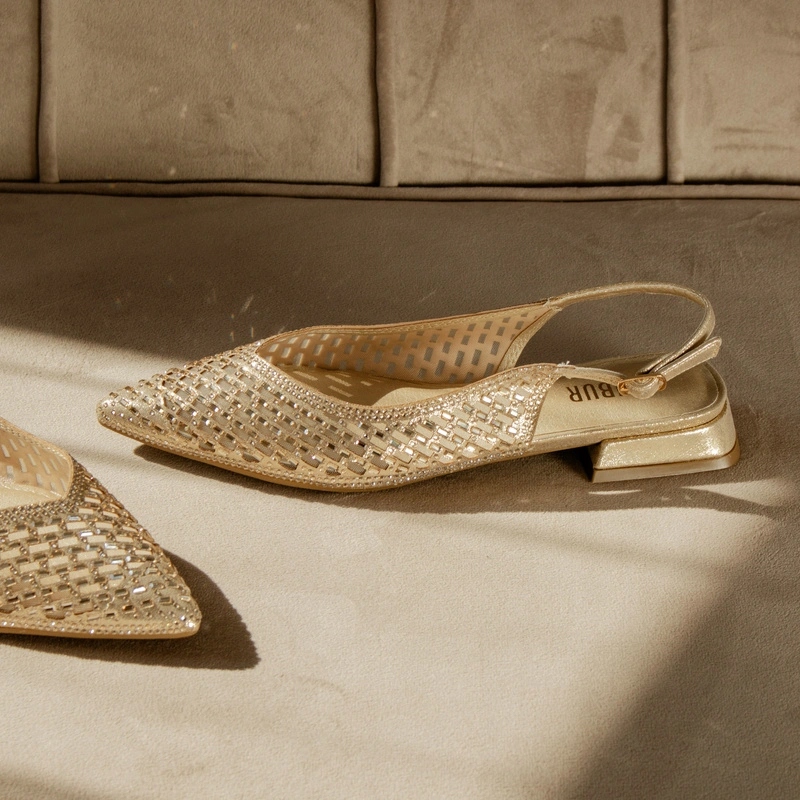 Boty na nízkém podpatku Menbur AM72300 Zlaté 39