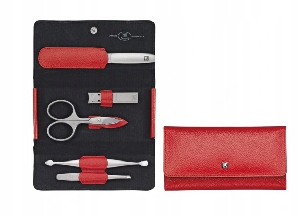 Zwilling Sada Na Manikúru Pedikúra 5KS Červené Pouzdro 7D135