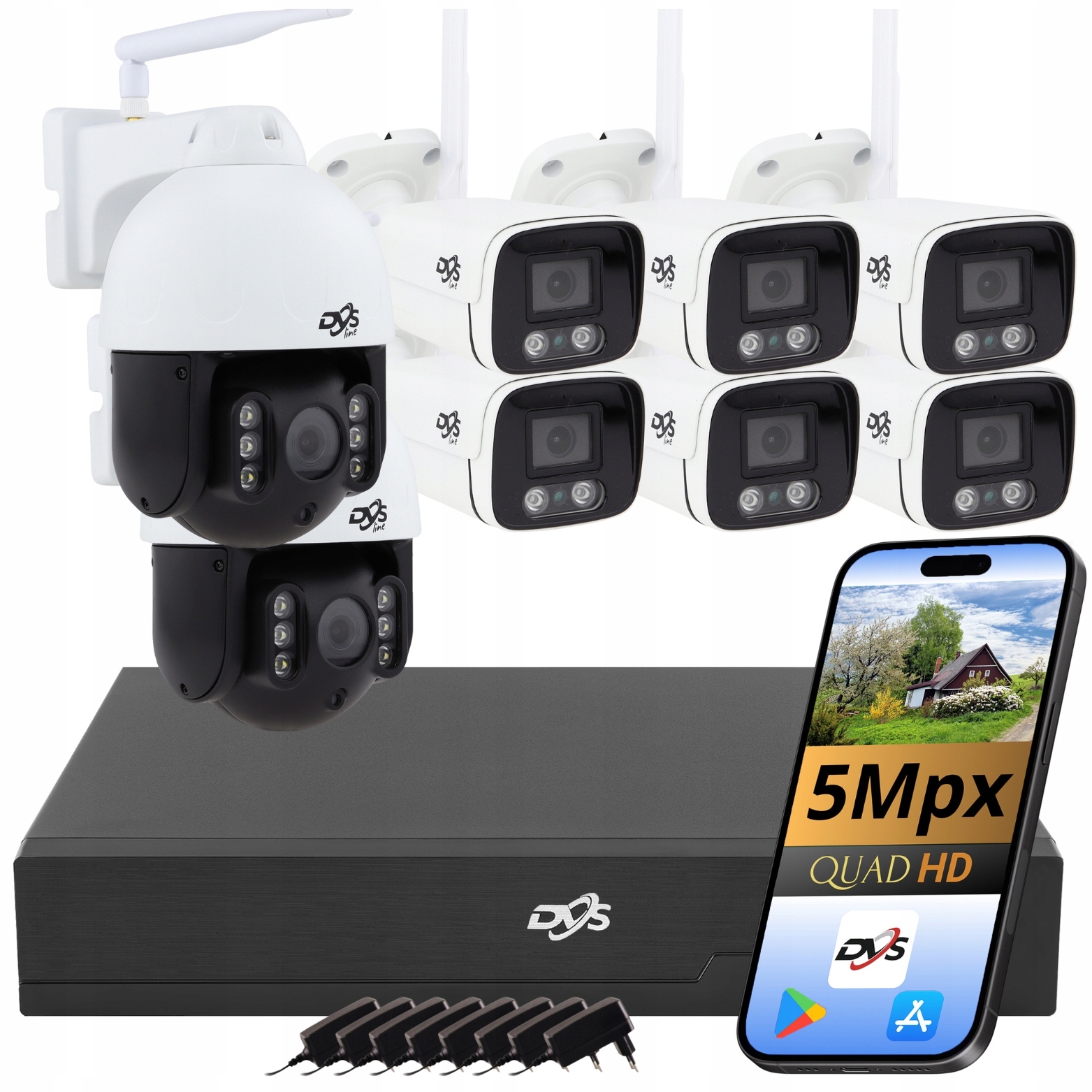 Sada Pro Monitorování Domu Od Firmy 6 Tubusových Kamer 2 Otočné Kamery