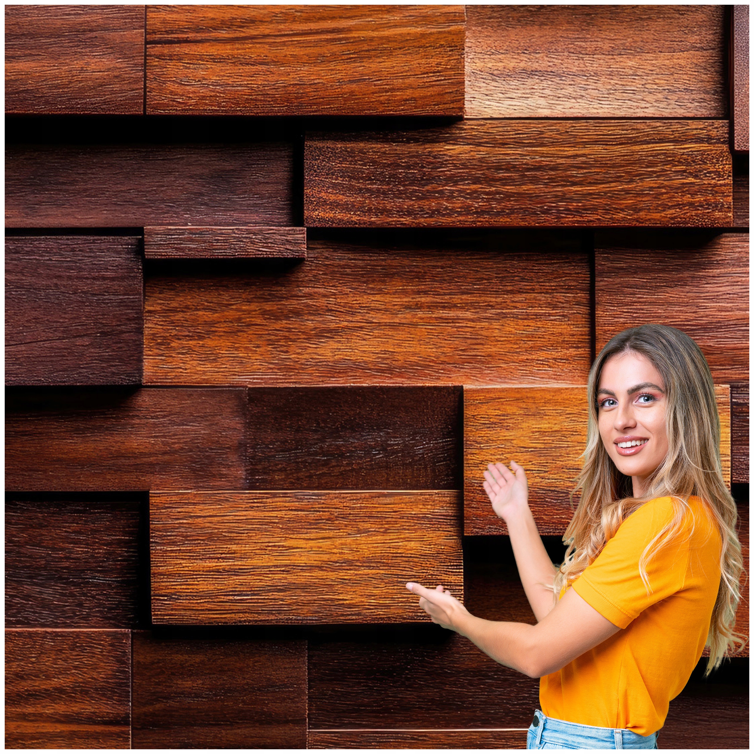 Fototapeta 3D Geometrické Pozadí Dřevěné obdélníky 588x260 GTA08W