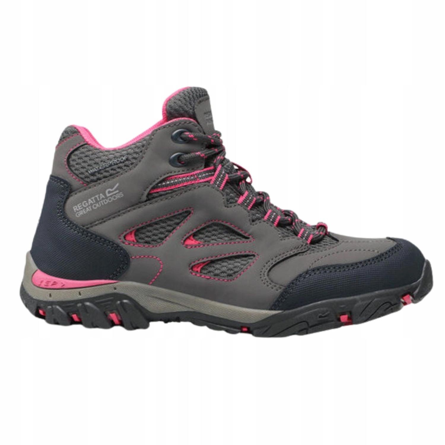 pro mládež trekové boty Regatta Holcombe voděodolné vysoké šedé 31