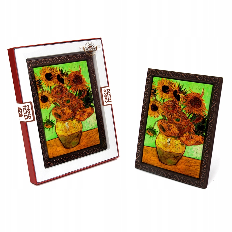 Levně Klasický čokoládový obraz „Slunečnice“ Van Gogh