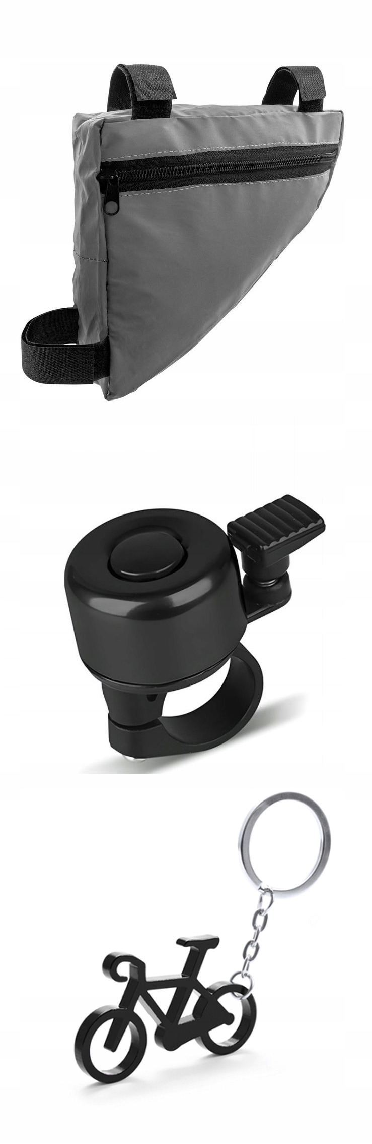 SAKWA ROWEROWA TORBA SASZETKA POD RAMĘ ODBLASKOWA NADRUK DZWONEK Zapięcie rzep