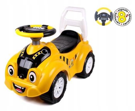Jeździk samochód czarno-żółty TechnoK