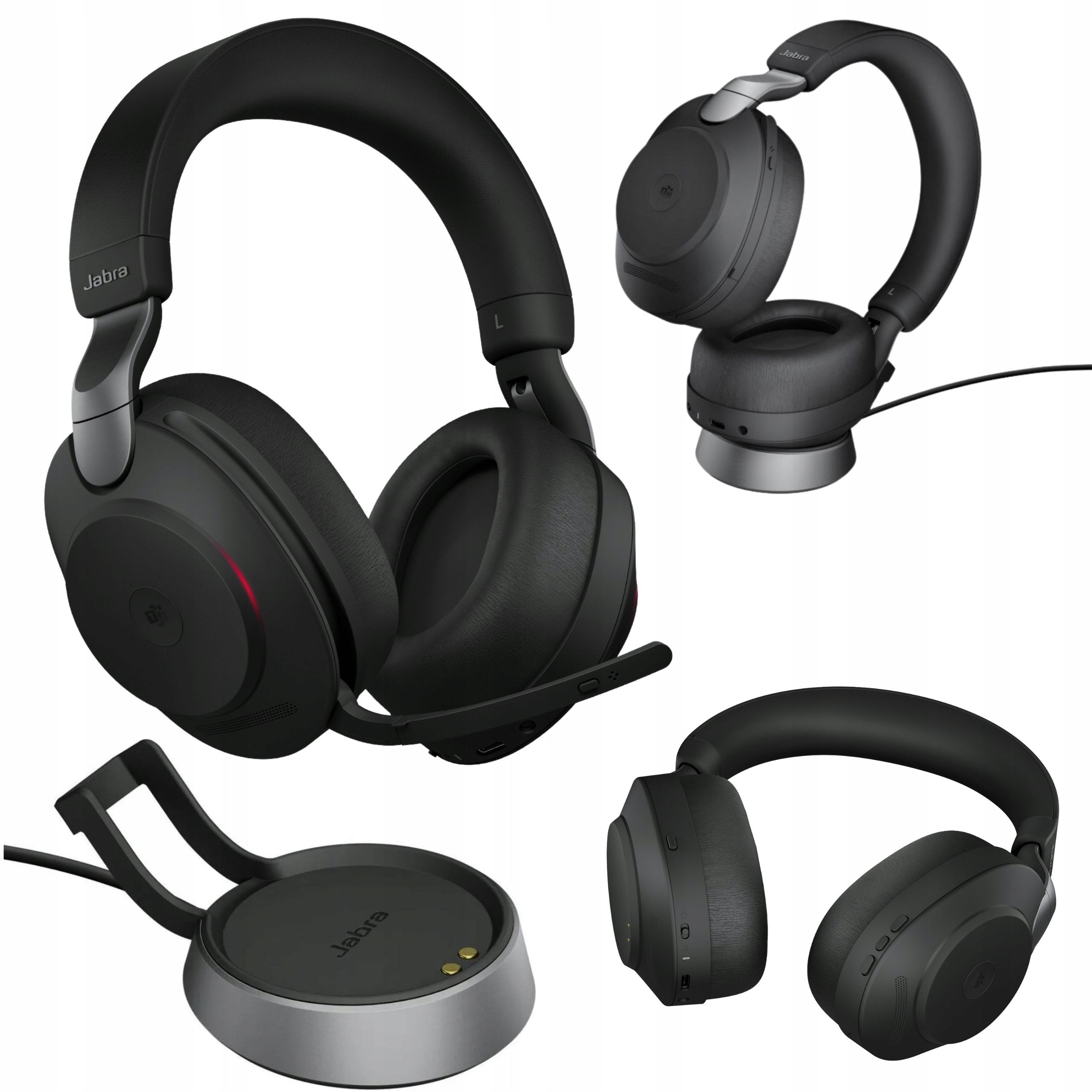 Słuchawki Jabra Evolve2 85 Link380a Ms Stereo Black stacja ładująca