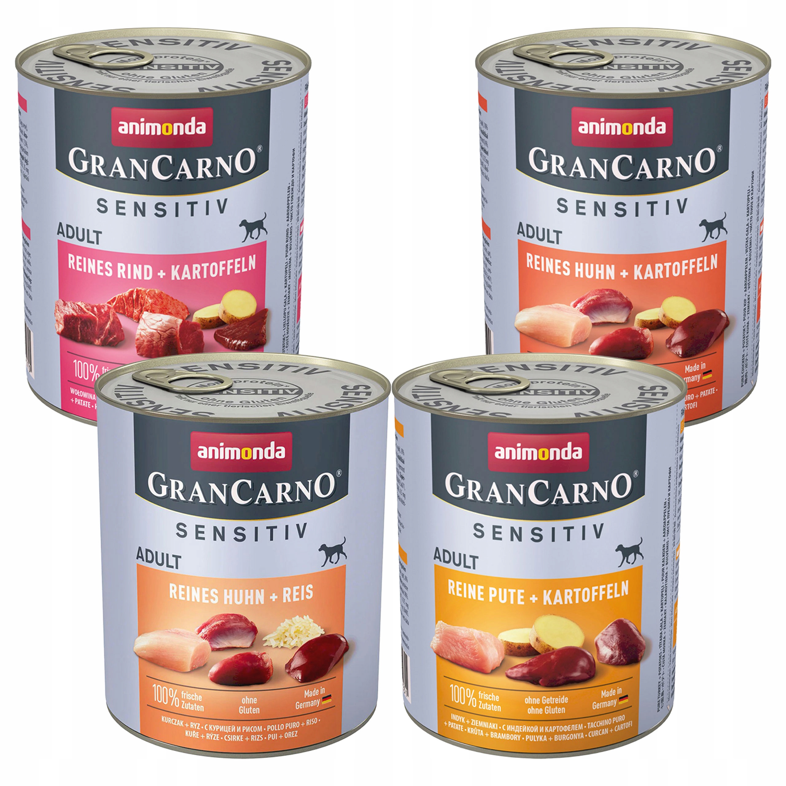 Levně Animonda GranCarno Sensitive krmivo pro psy Mix Chutí 4 x 800 g