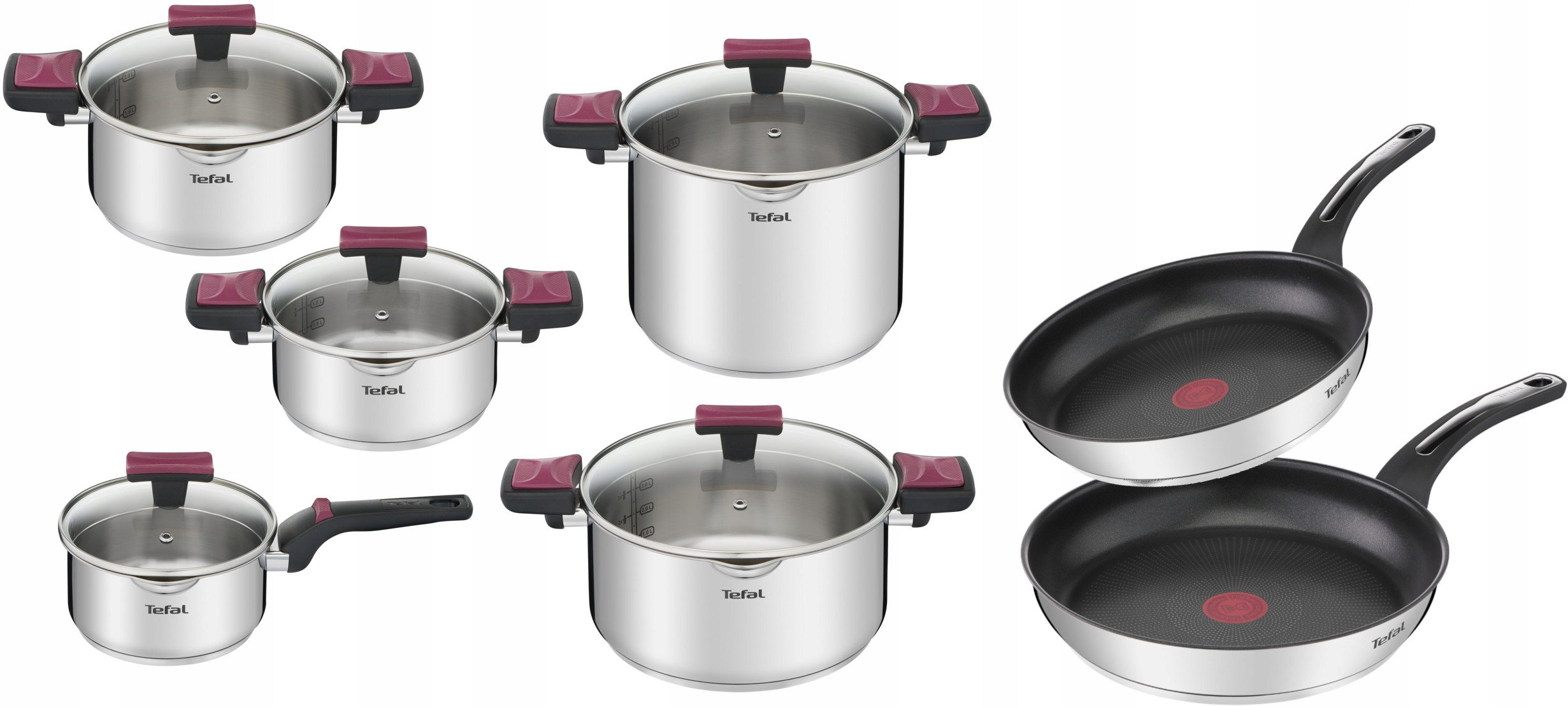 Komplet garnków Cook&Clip + patelnie Emotion 12 el