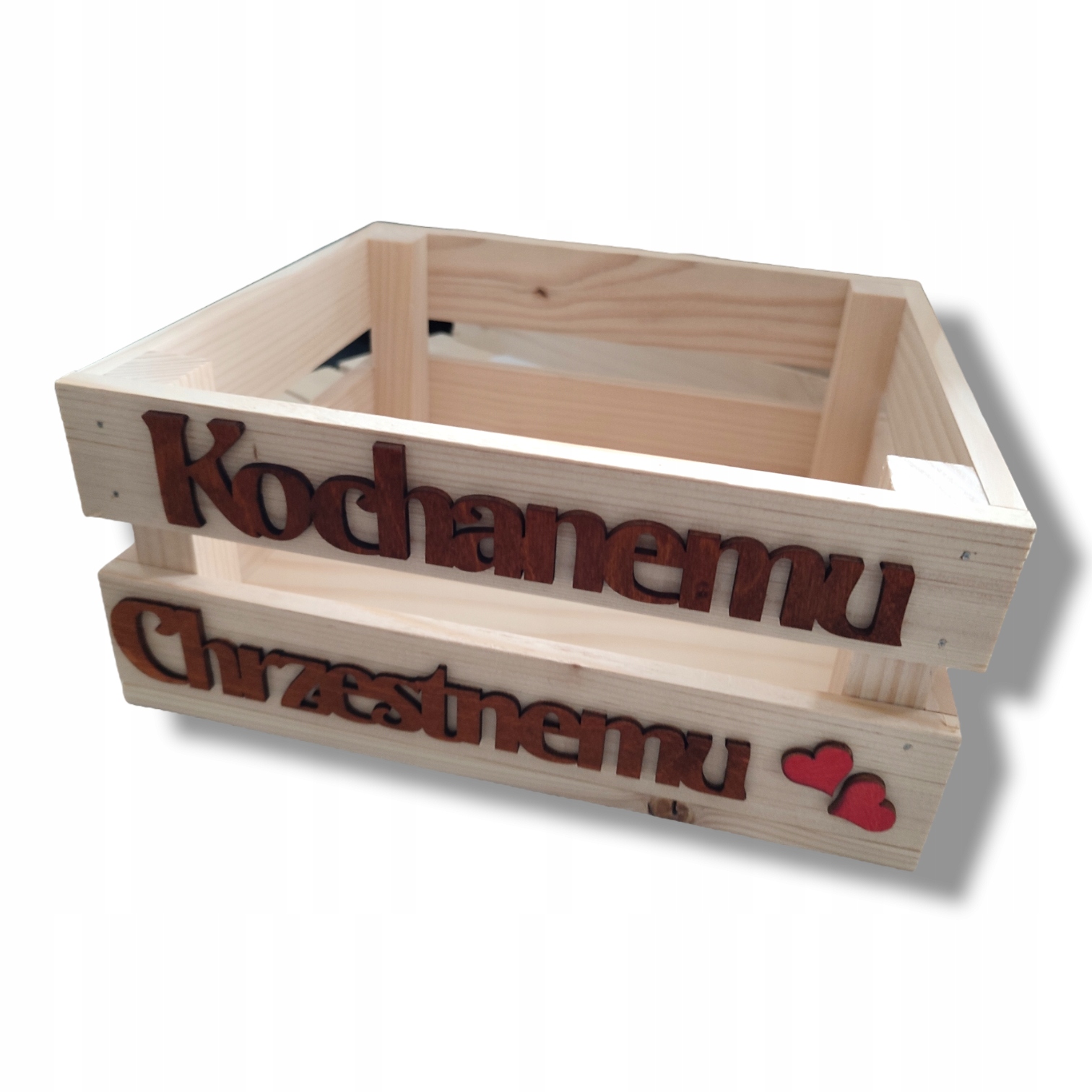 

Podziękowanie koszyk skrzynka dla chrzestnego Ślub