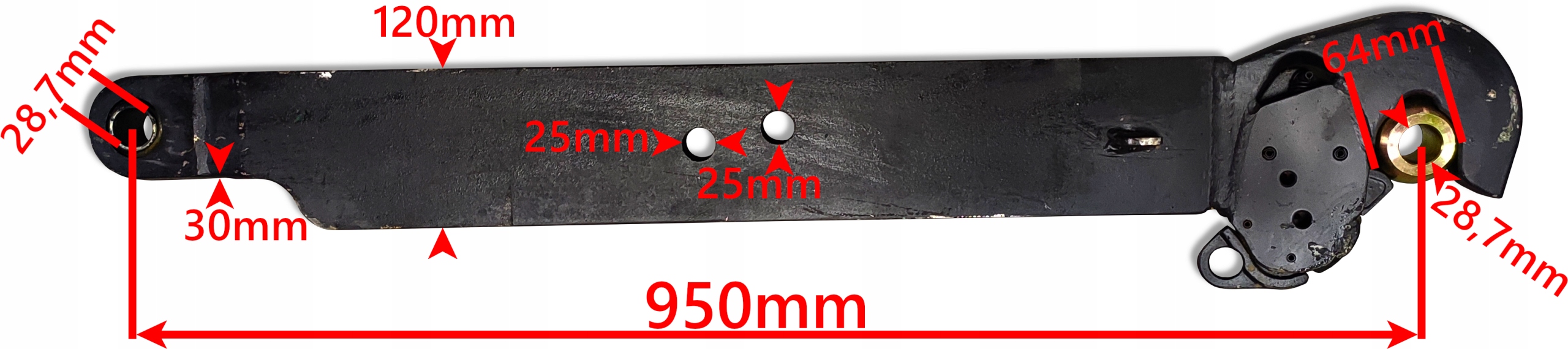 CIĘGŁO BOCZNE PRAWE BELKA RAMIĘ C-385 C385 28 mm Numer katalogowy części 7512.28.950-C31785.2