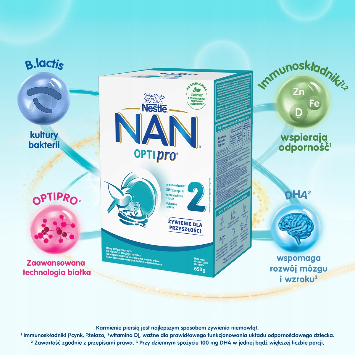 NESTLE NAN OPTIPRO 2 mleko następne 4x650g Gramatura 650 g